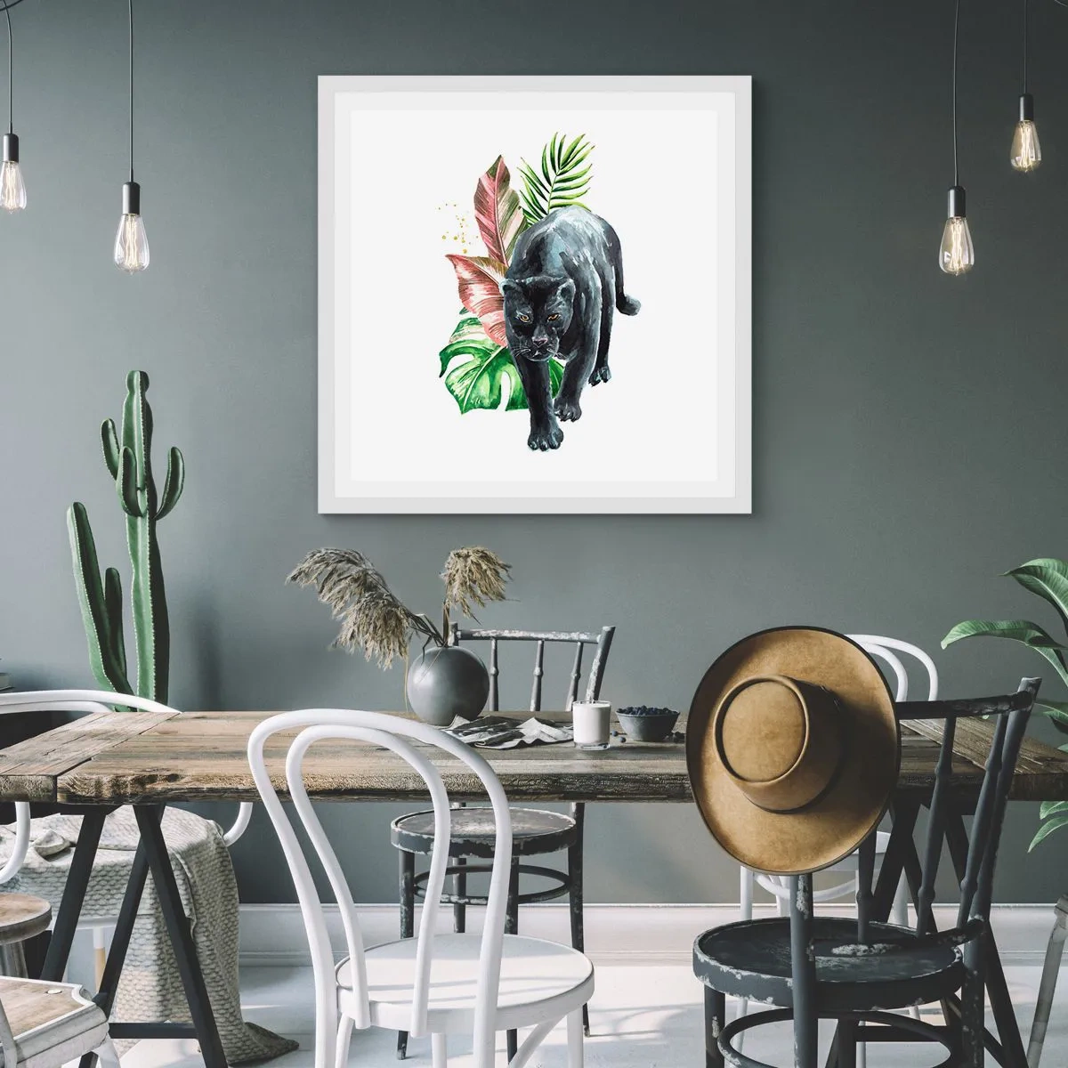 Póster en marco blanco - Salvaje de corazón - 60x60 cm