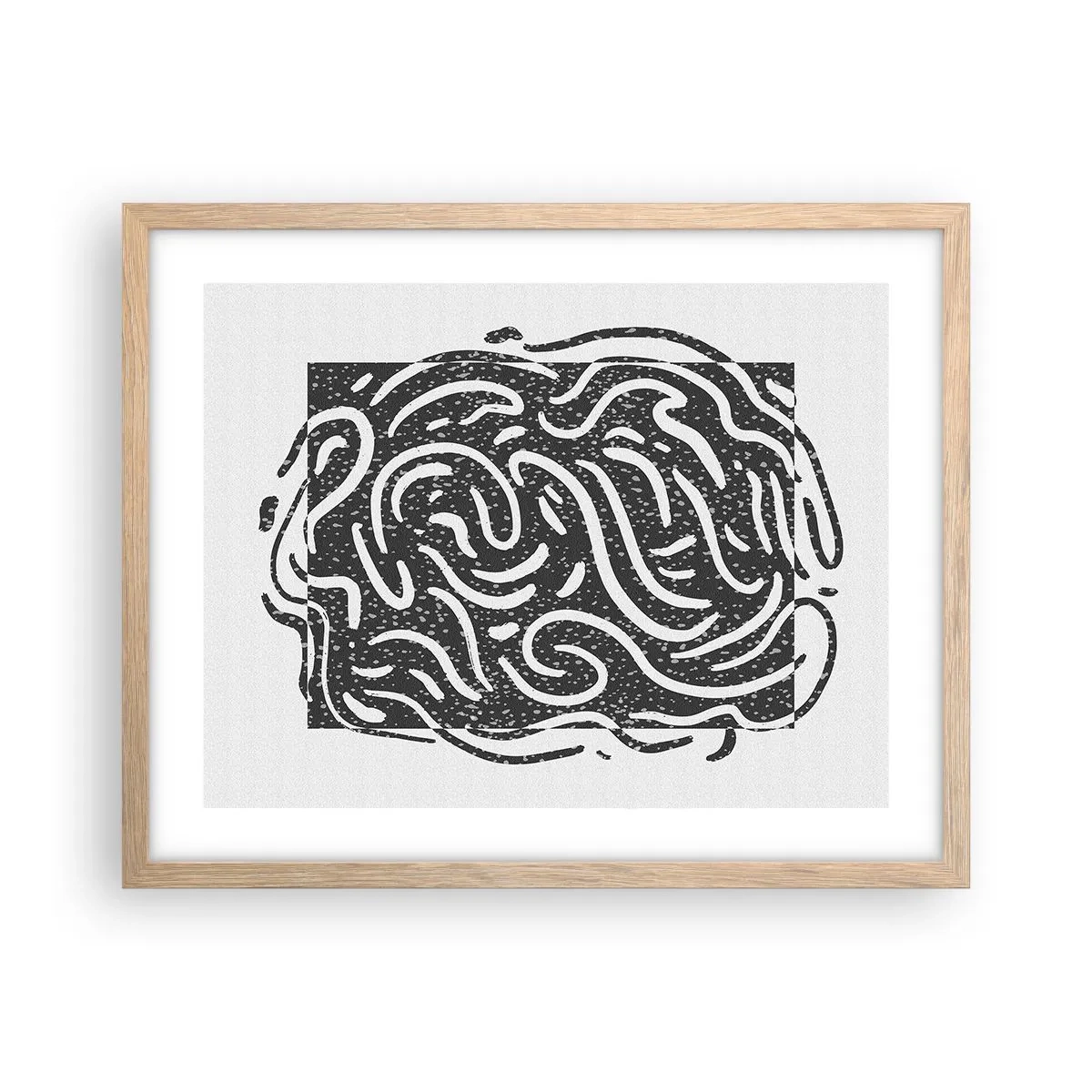 Póster en marco roble claro - Abstracción: una danza de alegría - 50x40 cm