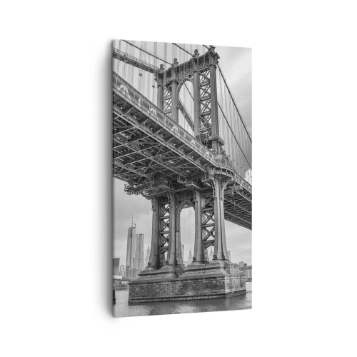 Cuadro sobre lienzo - Impresión de Imagen - Al corazón de la ciudad - 45x80 cm