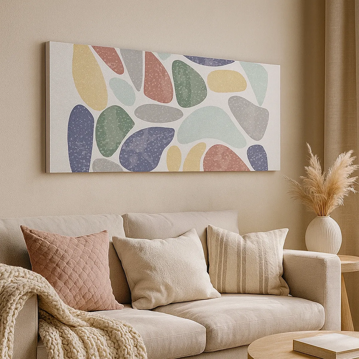 Cuadro sobre lienzo - Impresión de Imagen - Mosaico de colores empolvados - 30x30 cm