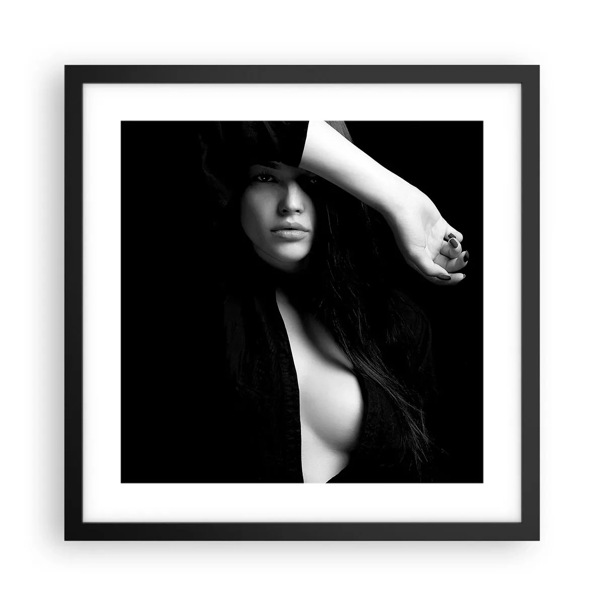Póster en marco negro - Escuela de seducción - 40x40 cm