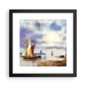 Póster en marco negro - El regreso de los marineros - 30x30 cm