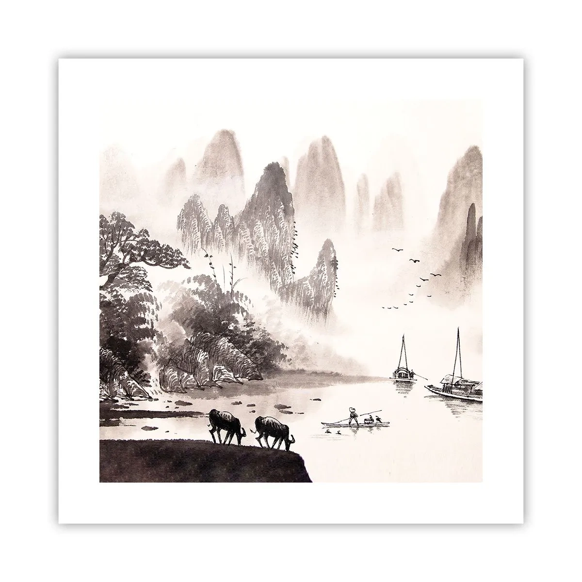 Póster - La exótica vida cotidiana de Oriente - 40x40 cm