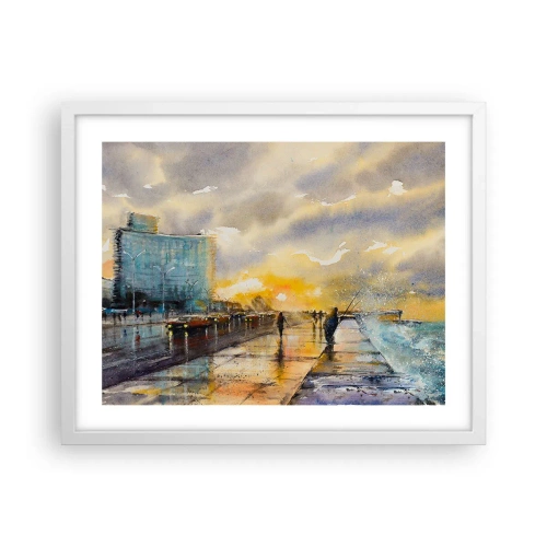 Póster en marco blanco - Vida en la orilla - 50x40 cm