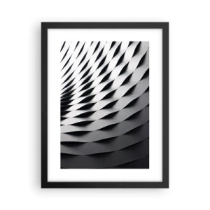 Póster en marco negro - En la superficie de las ondas - 30x40 cm