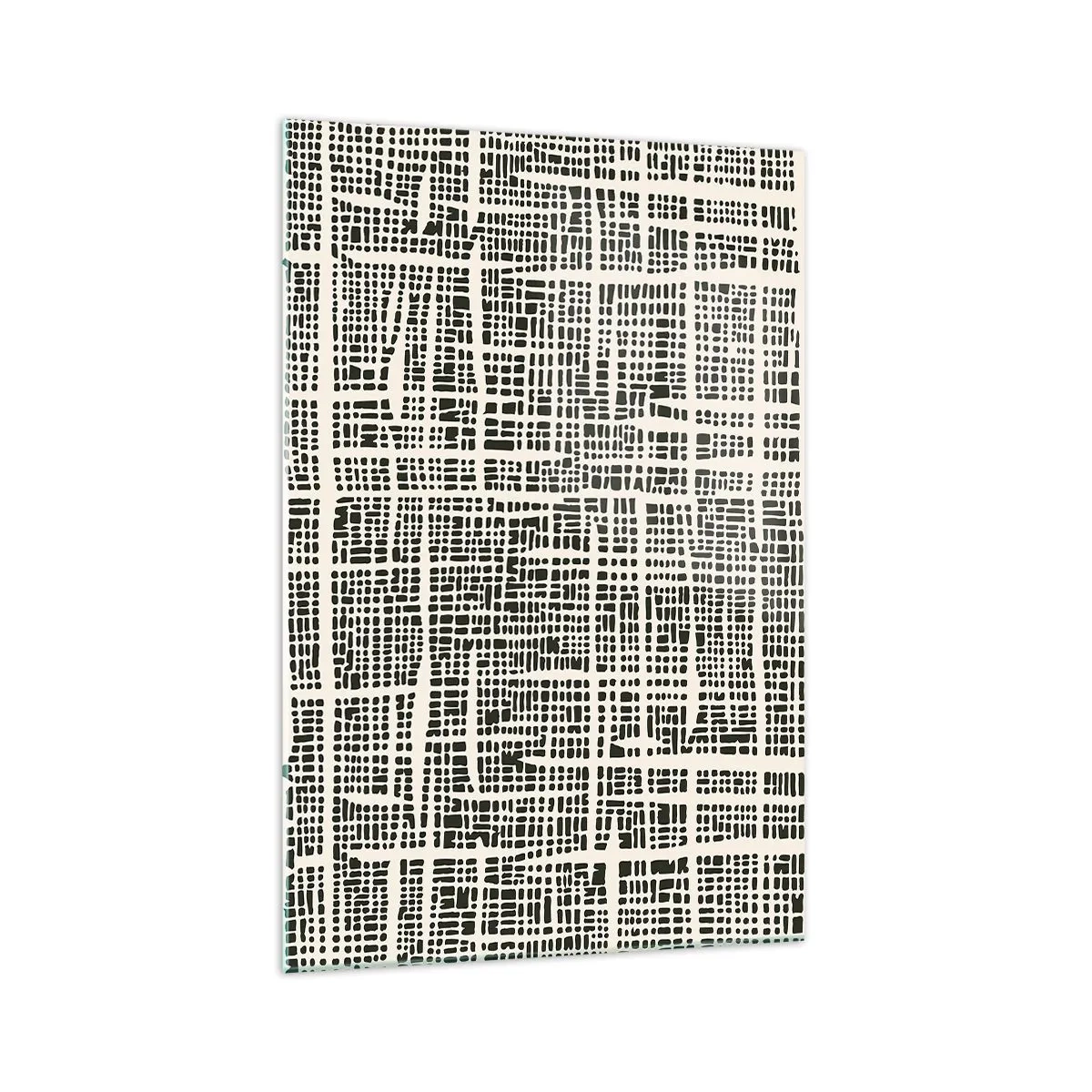 Cuadro sobre vidrio - Impresiones sobre Vidrio - Un patrón geométrico que se asemeja a una cuadrícula sobre un fondo claro. - 70x100cm - Composición del tejido - Decoración de pared moderna para salón y dormitorio ARTTOR