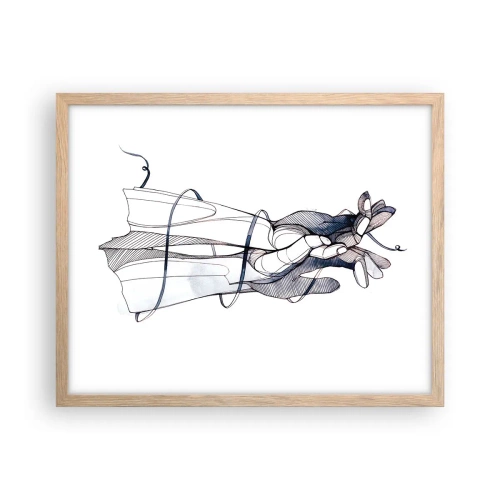 Póster en marco roble claro - Un estudio sobre el contacto - 50x40 cm