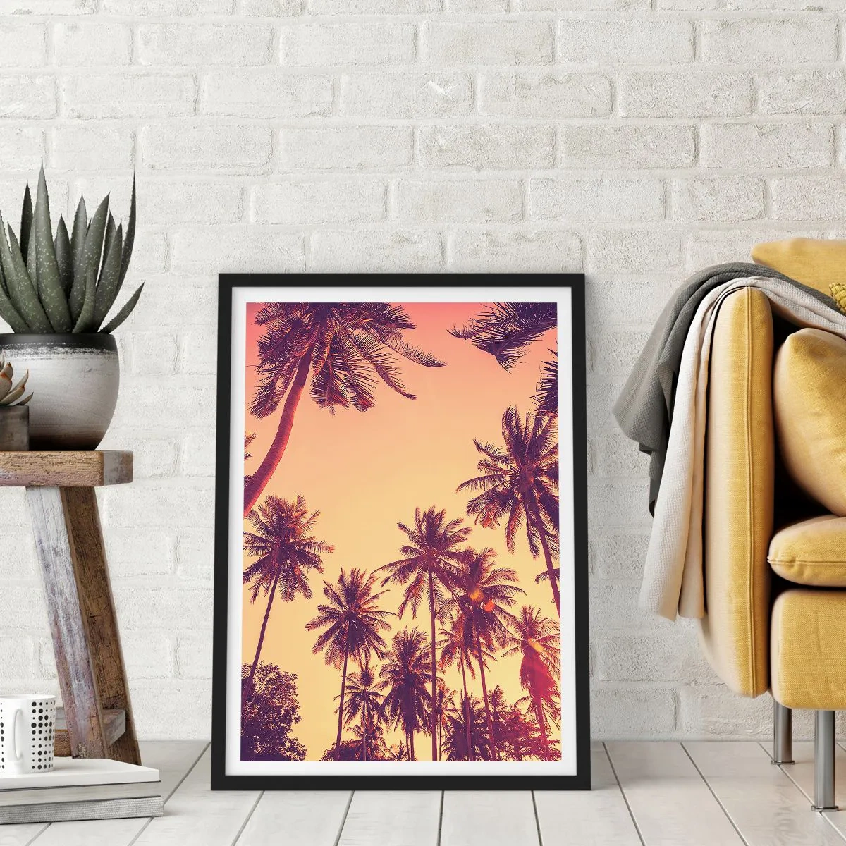 Póster en marco negro - Variante tropical - 30x40 cm