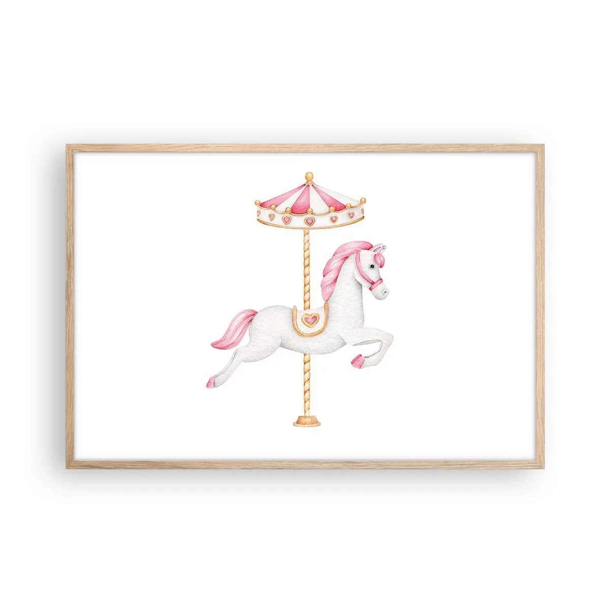 Póster en marco roble claro - Partió al galope - 91x61 cm