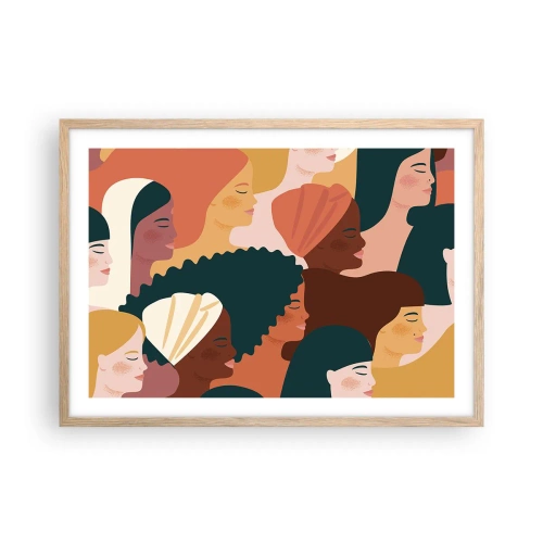 Póster en marco roble claro - La feminidad - 70x50 cm