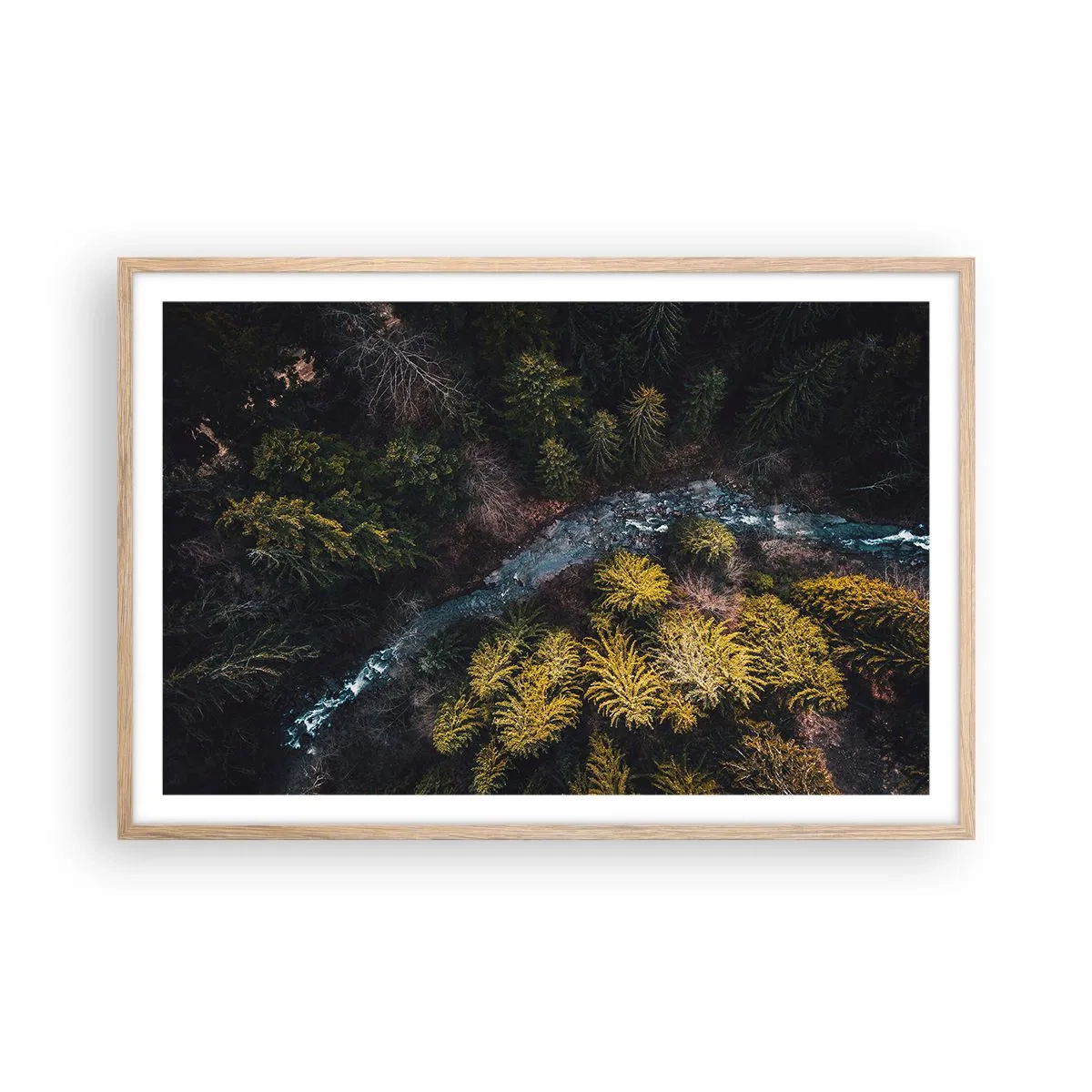 Póster en marco roble claro - Rápido, cada vez más rápido - 91x61 cm