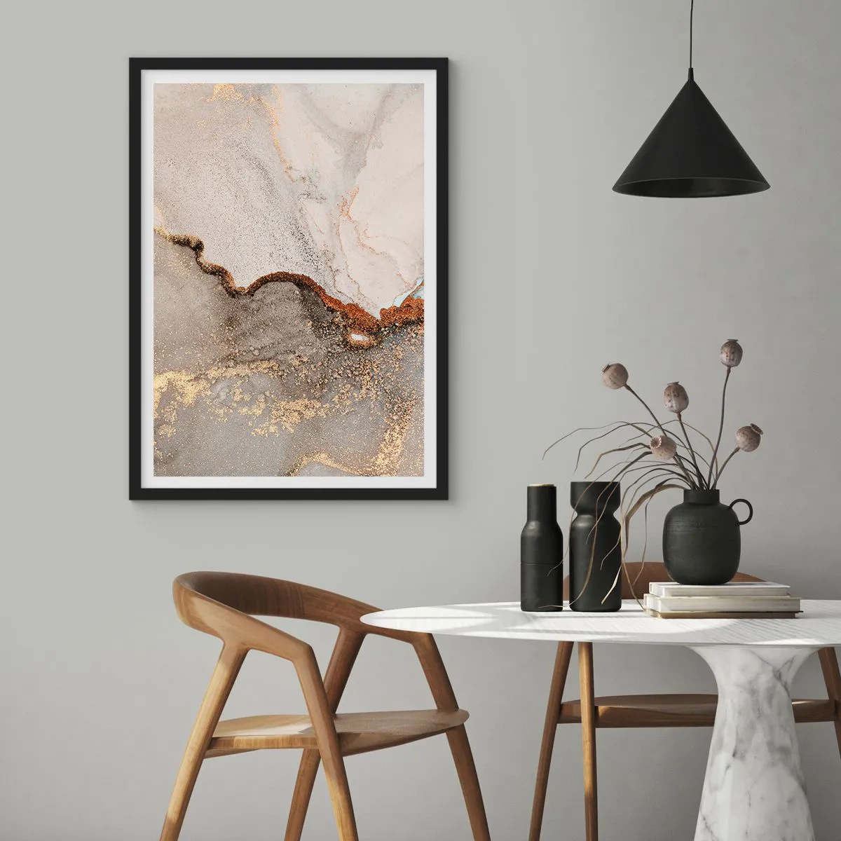 Póster en marco negro - En la frontera de los colores - 40x50 cm