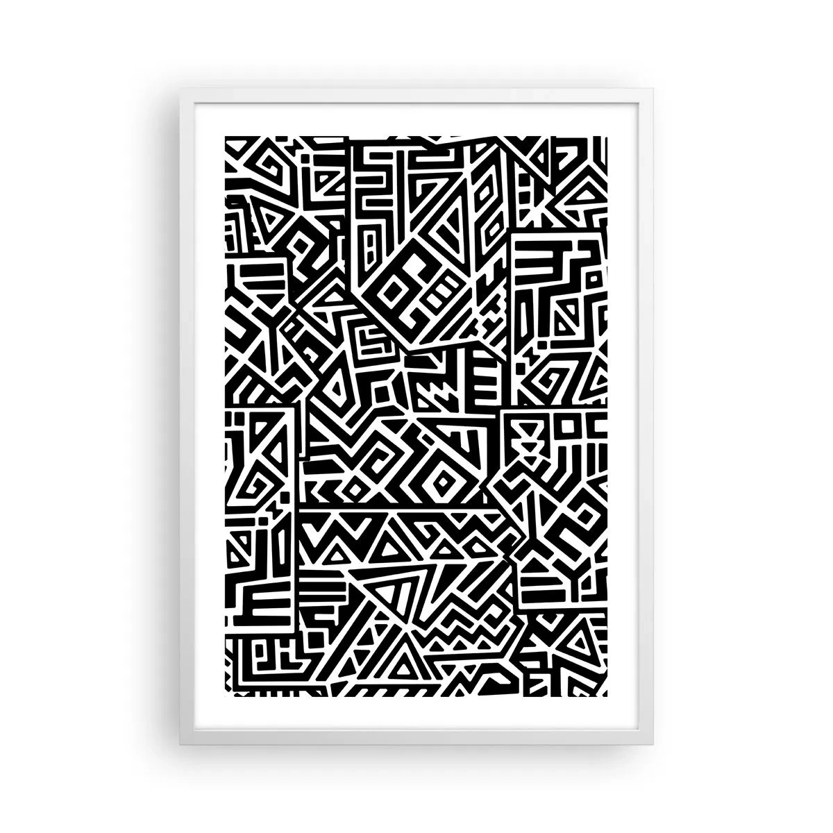 Póster en marco blanco - Composición precolombina - 50x70 cm