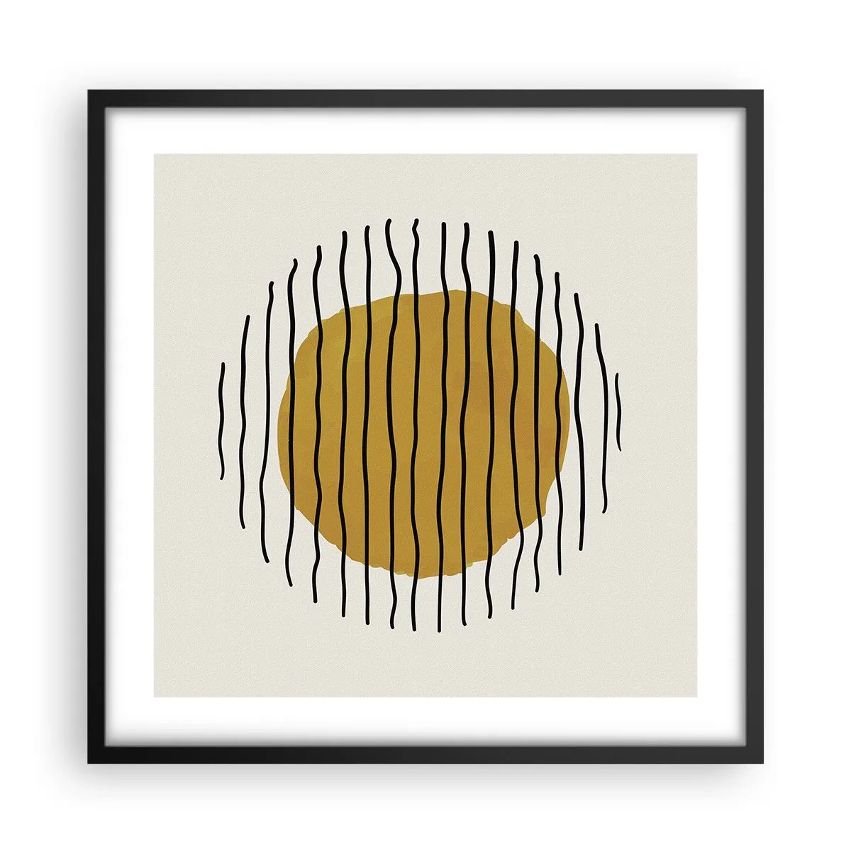 Póster en marco negro - Abstracción cálida - 50x50 cm