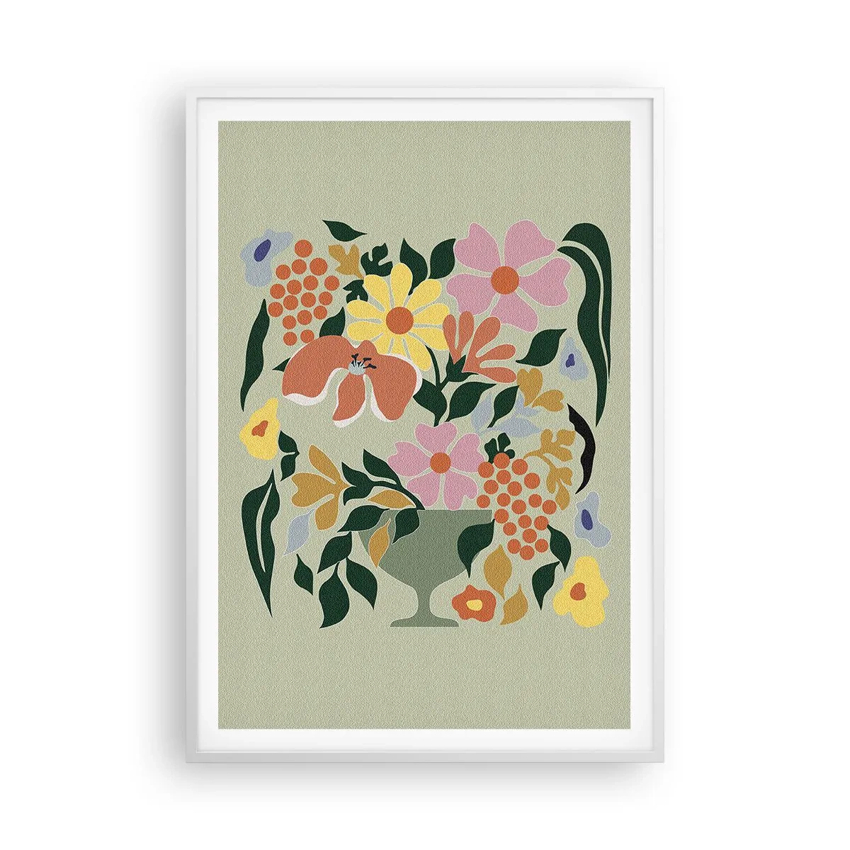 Póster en marco blanco - Un ramo rebosante de vida - 70x100 cm