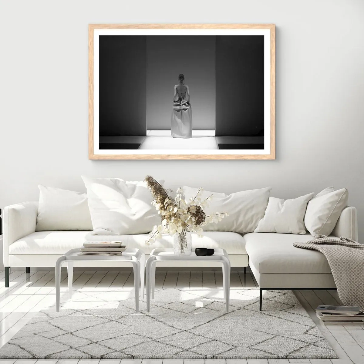 Póster en marco roble claro - Sencillez refinada - 91x61 cm