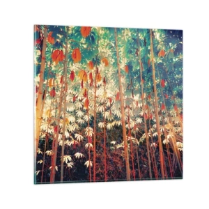 Cuadro sobre vidrio - Impresiones sobre Vidrio - La vida secreta de las hojas - 30x30 cm