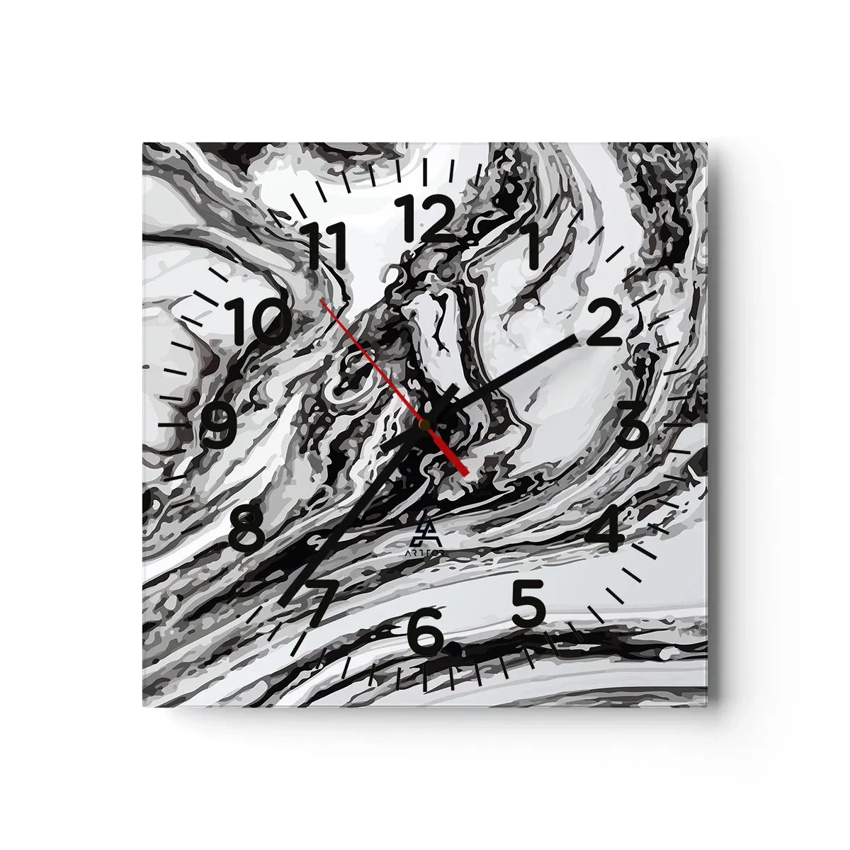 Reloj de pared - Reloj de vidrio - Al principio existía el caos - 30x30 cm