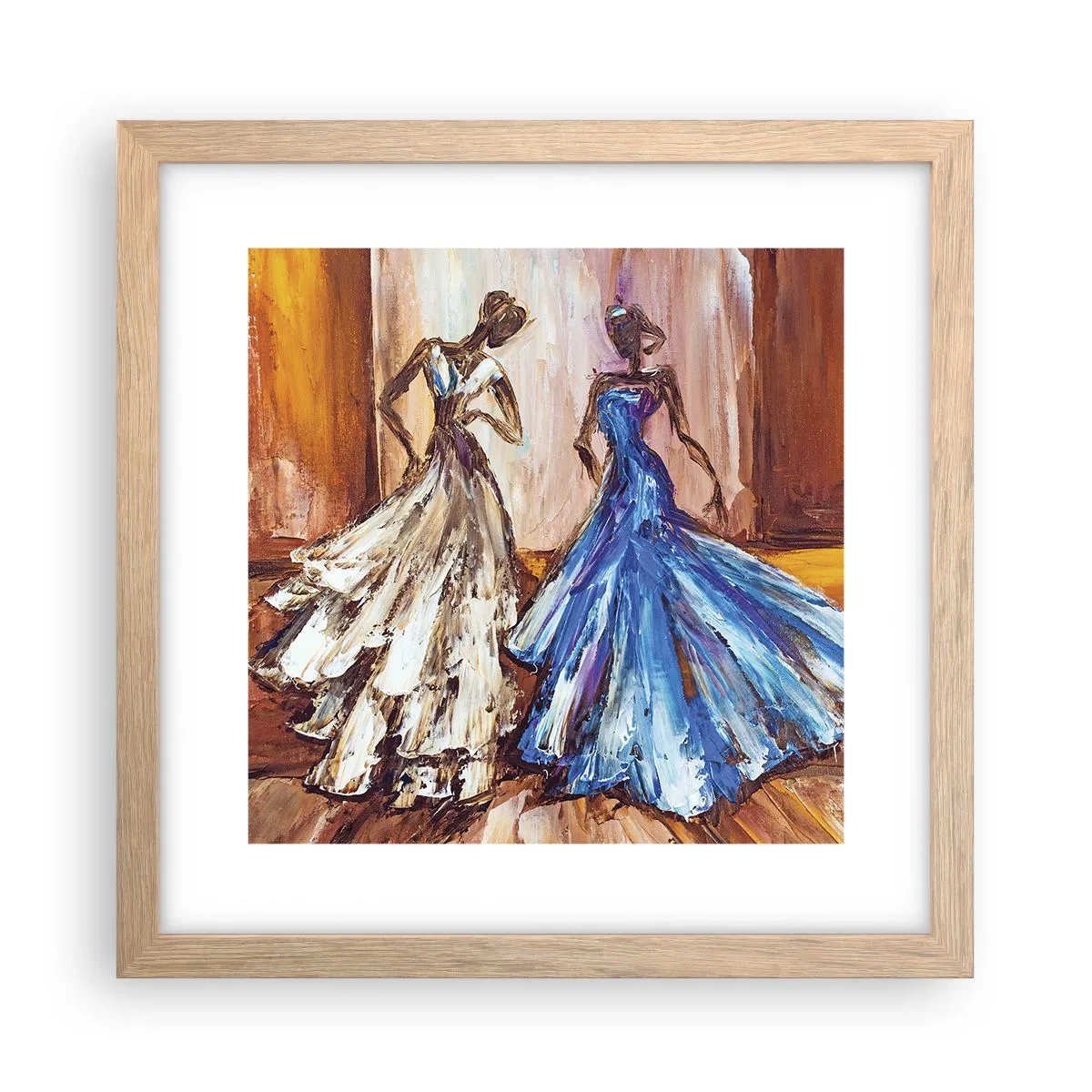 Póster en marco roble claro - Un elegante dúo - 30x30 cm