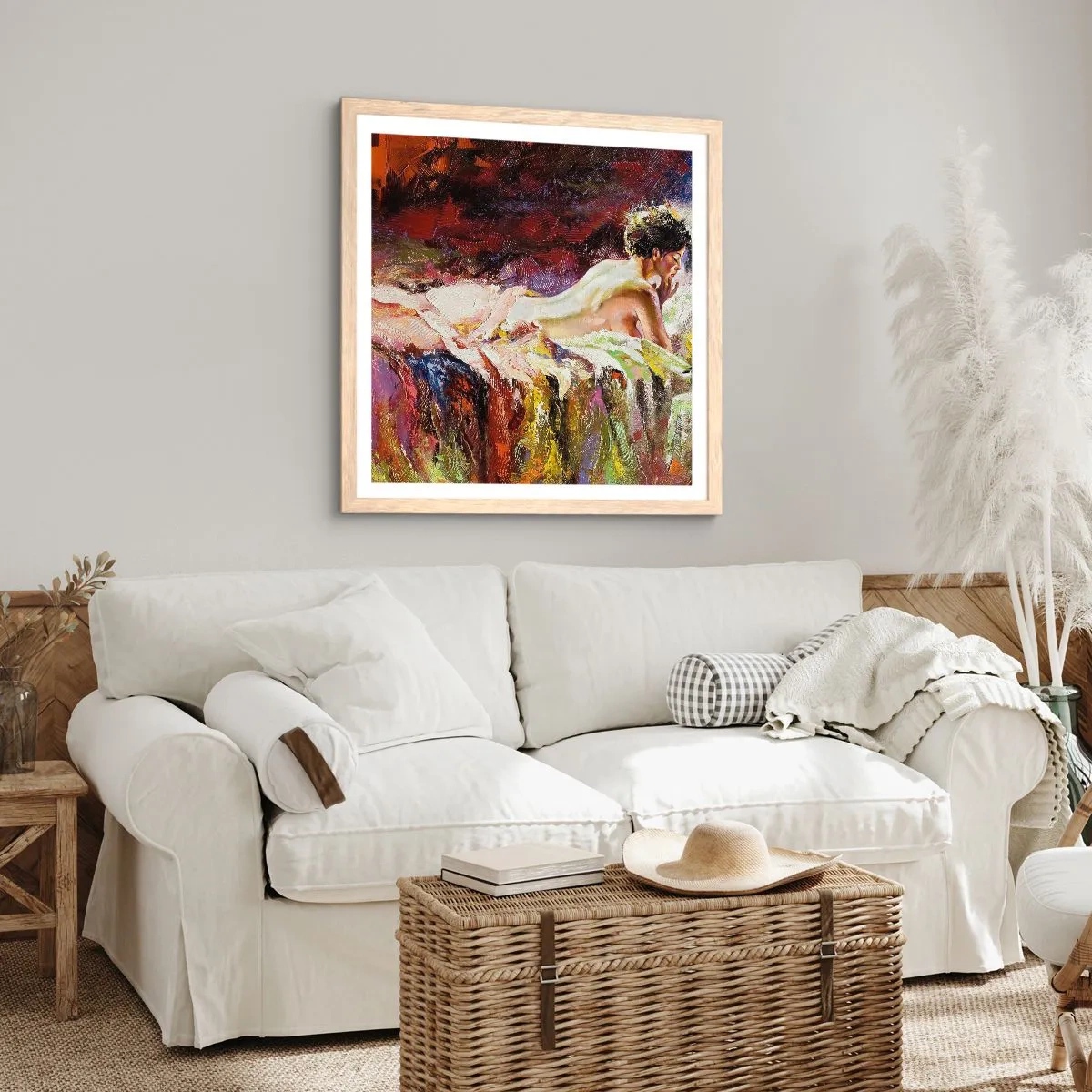 Póster en marco roble claro - Una Venus reflexiva - 40x40 cm