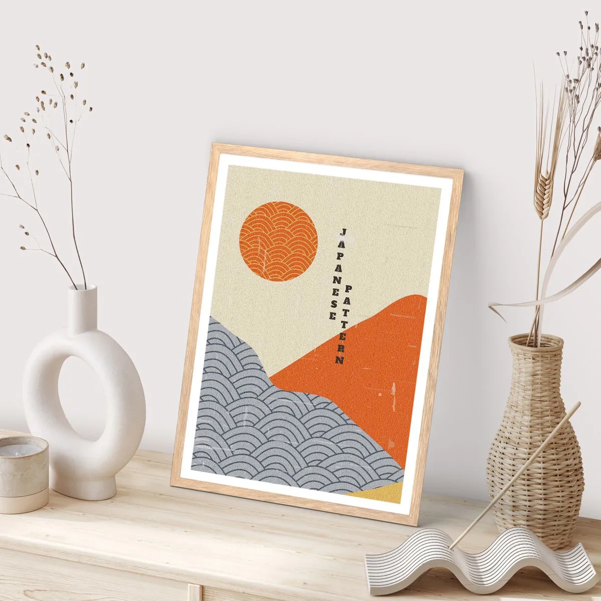 Póster en marco roble claro - En el espíritu japonés - 40x50 cm