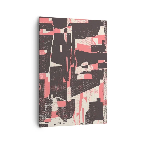 Cuadro sobre lienzo - Impresión de Imagen - Una composición abstracta en tonos rosa y marrón. - 70x100cm - Todo el ajetreo - Decoración de pared moderna para salón y dormitorio ARTTOR