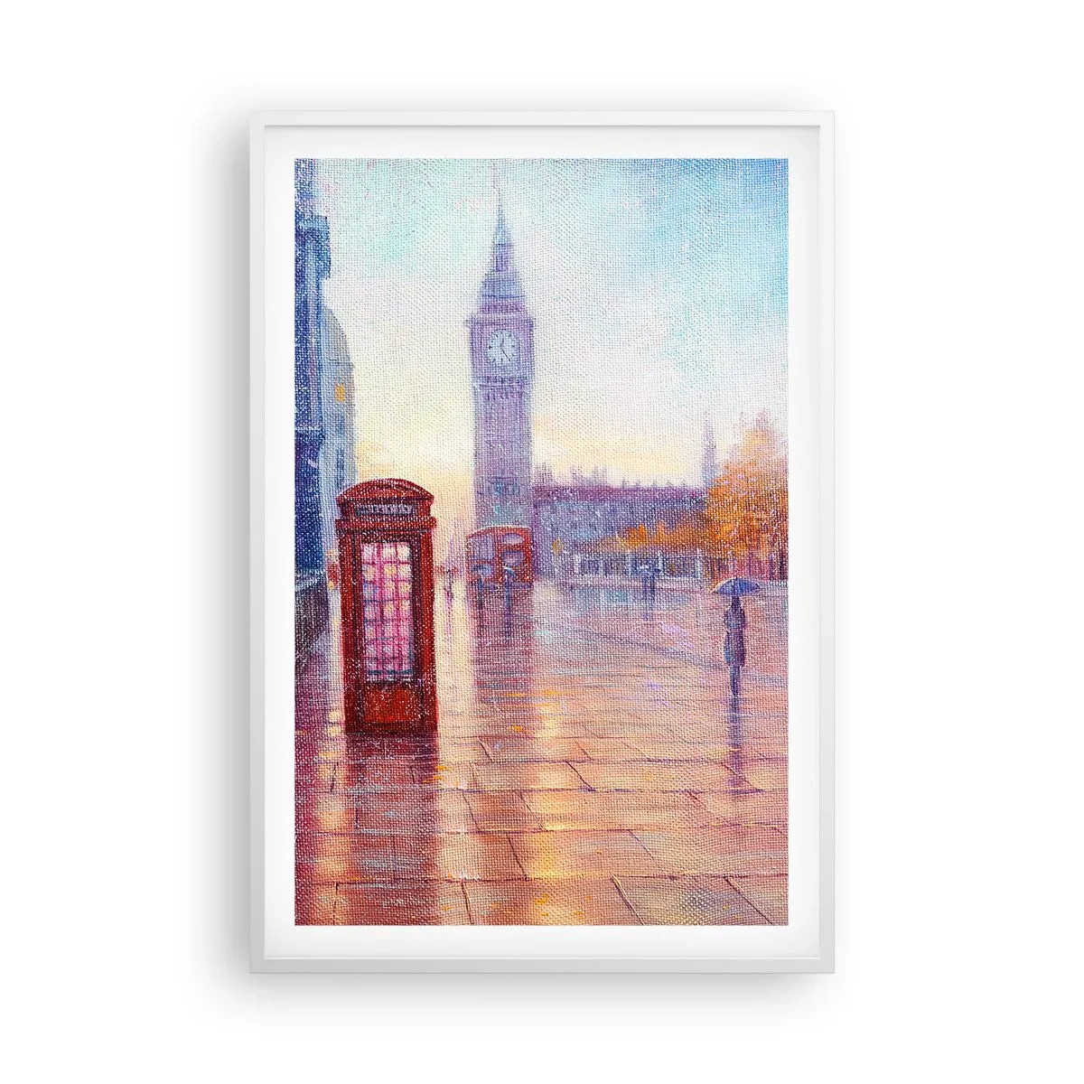 Póster en marco blanco - Un día de otoño en Londres - 61x91 cm
