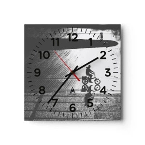 Reloj de pared - Reloj de vidrio - Adelante, a través de la ciudad - 30x30 cm