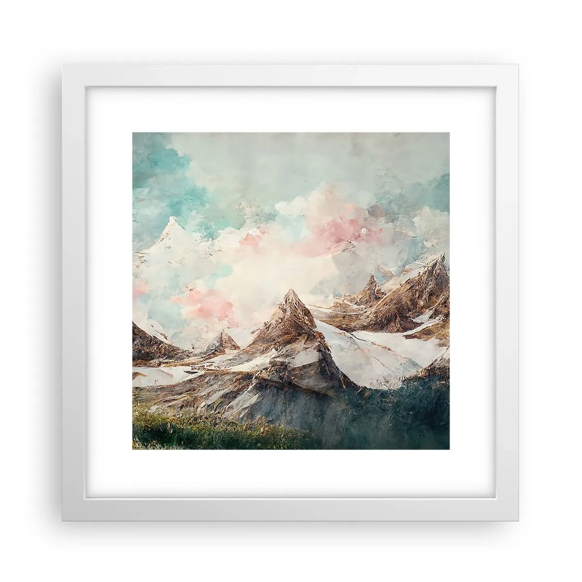Póster en marco blanco - Filos rocosos - 30x30 cm