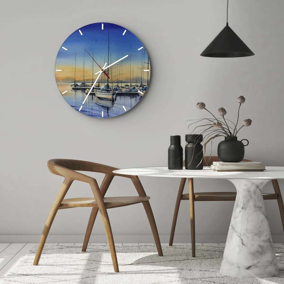 Reloj de pared - Reloj de vidrio - El final de un buen día - 40x40 cm