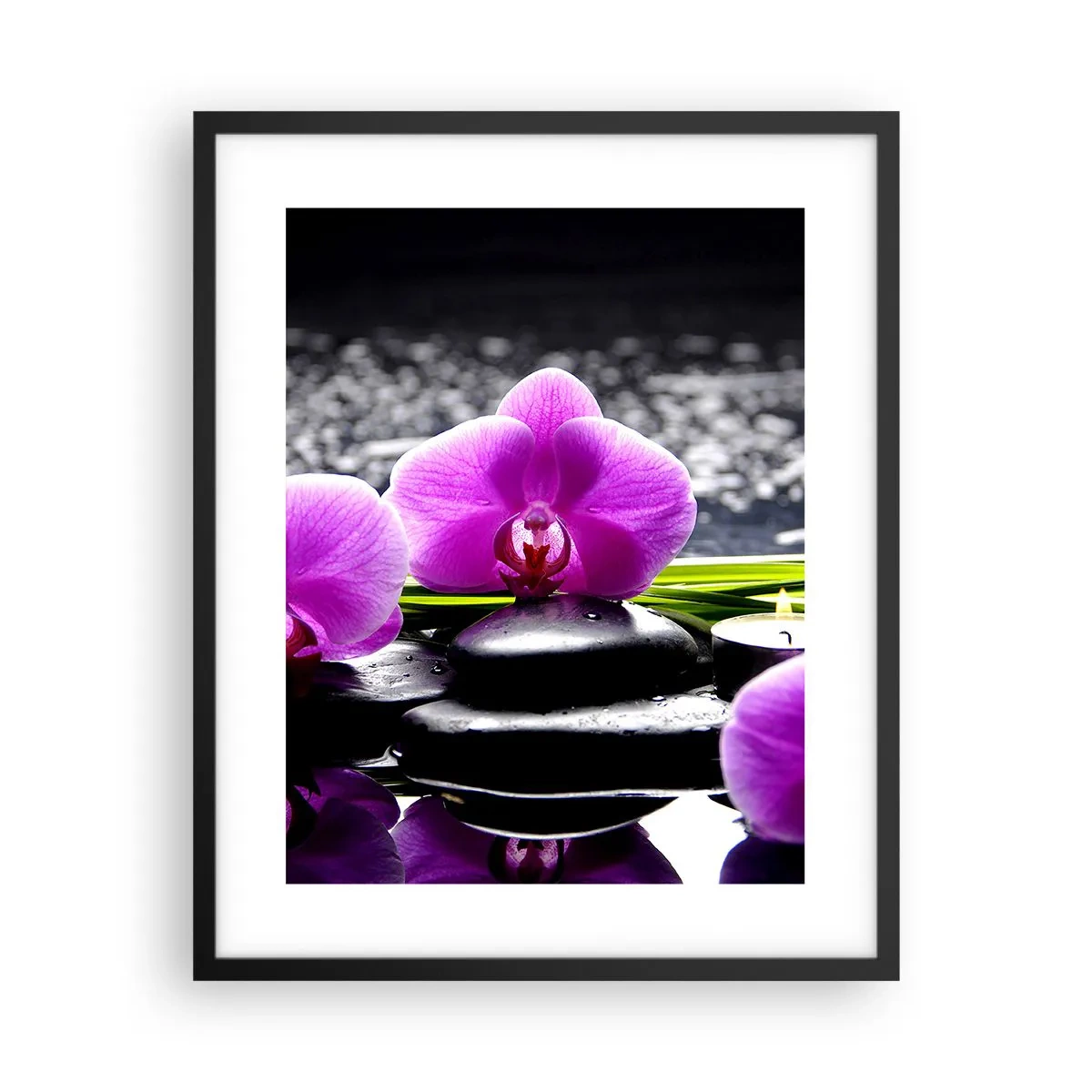Póster en marco negro - Ahogarse en la paz y la tranquilidad - 40x50 cm