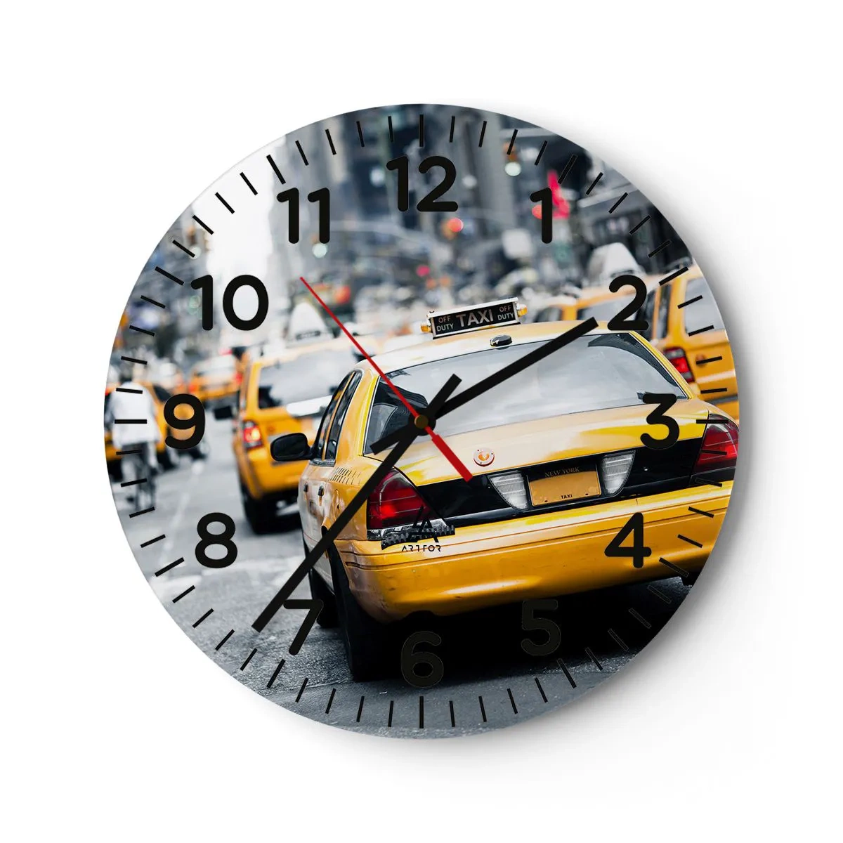 Reloj de pared - Reloj de vidrio - Solo en esta ciudad - 40x40 cm