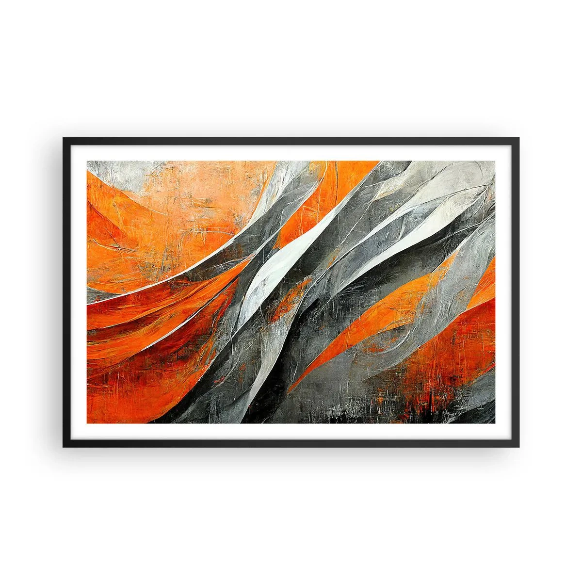 Póster en marco negro - Calor y frío - 91x61 cm