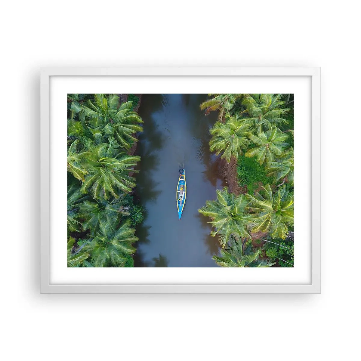 Póster en marco blanco - En un sendero tropical - 50x40 cm