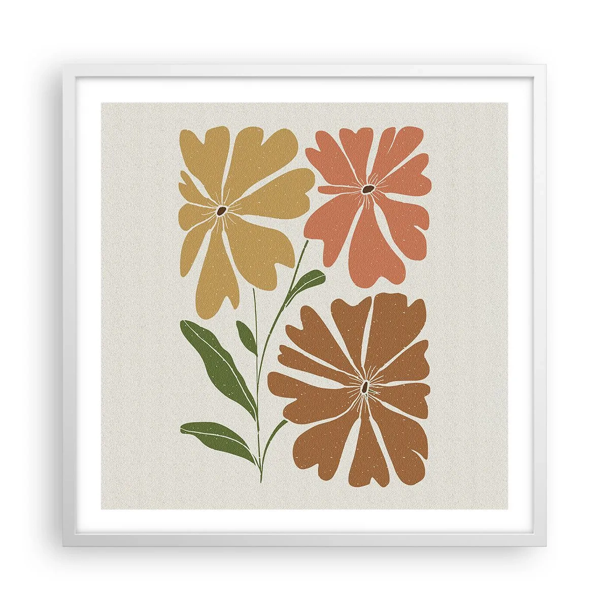Póster en marco blanco - Naturaleza y geometría - 60x60 cm