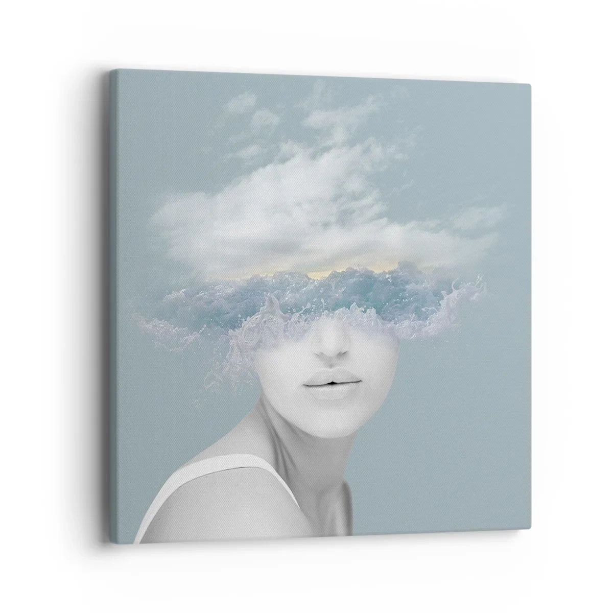 Cuadro sobre lienzo - Impresión de Imagen - Con la cabeza en las nubes - 40x40 cm