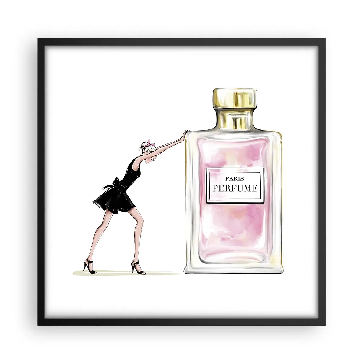 Póster en marco negro - La esencia de la feminidad - 50x50 cm