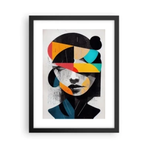 Póster en marco negro - Retrato interior multicolor - 30x40 cm