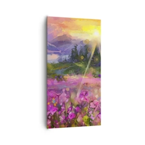 Cuadro sobre lienzo - Impresión de Imagen - En un valle bajo la protección del sol - 65x120 cm
