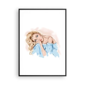 Póster en marco negro - Soñar en azul - 70x100 cm