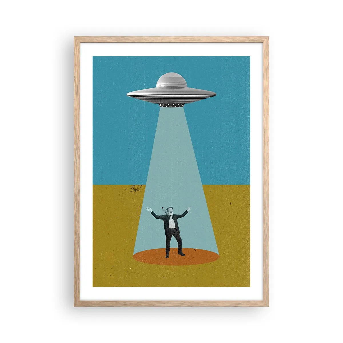 Póster en marco roble claro - Un encuentro cercano - 50x70 cm