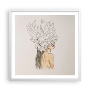 Póster en marco blanco - Belleza coronada - 60x60 cm