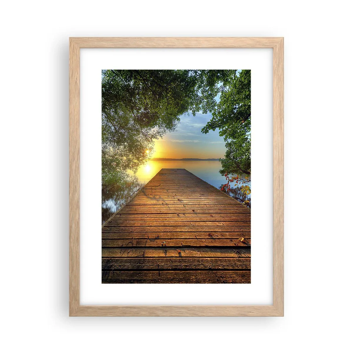 Póster en marco roble claro - Tómate tu tiempo, siéntate - 30x40 cm