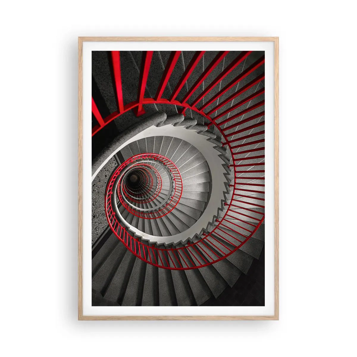 Póster en marco roble claro - Juegos arquitectónicos - 70x100 cm