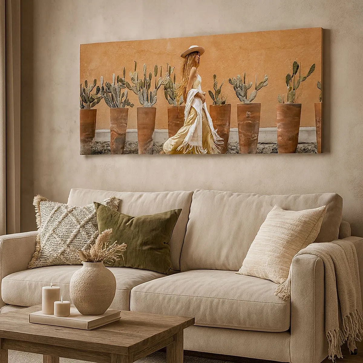 Cuadro sobre lienzo - Impresión de Imagen - Estilo hippie - 100x40 cm