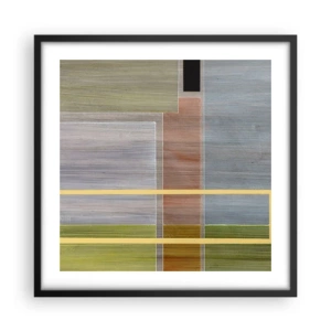 Póster en marco negro - Recto y tranquilo - 50x50 cm