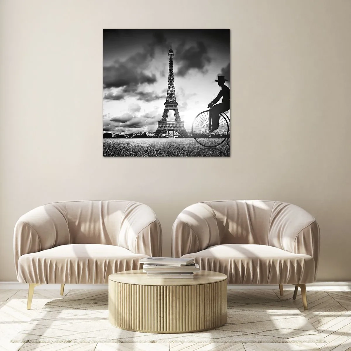 Cuadro sobre vidrio - Impresiones sobre Vidrio - Añoranza de la Belle Epoque - 70x70 cm