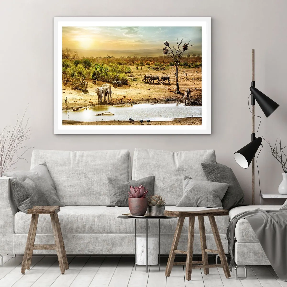 Póster en marco blanco - Y del Edén fluyó un río... - 50x40 cm