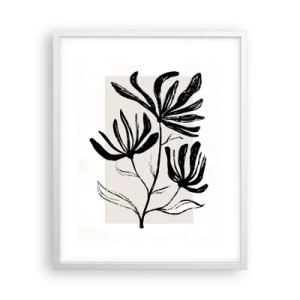 Póster en marco blanco - Esbozo para un herbario - 40x50 cm