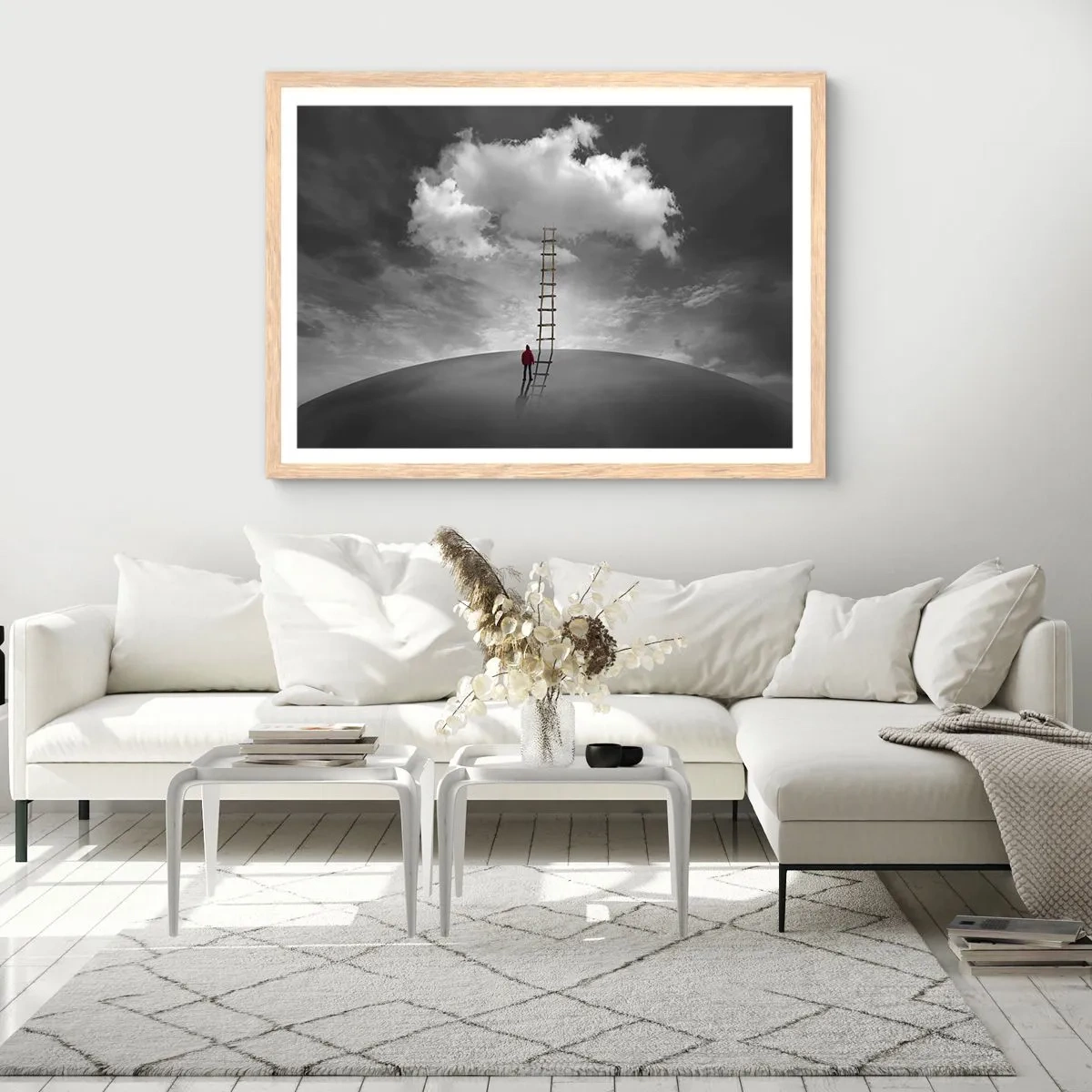 Póster en marco roble claro - Todo es posible - 50x40 cm